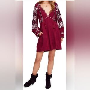Free People "All MY Life" Embroidered Mini Dress, Size X-SMALL